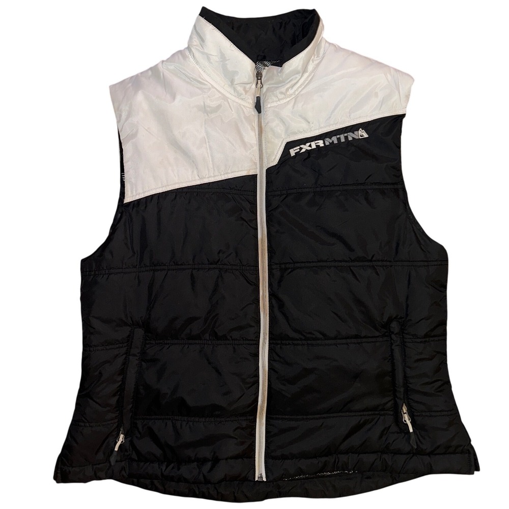 FXR Mountain Womens Block Heater Vest Black‎ White Puffer Quilted Size 16